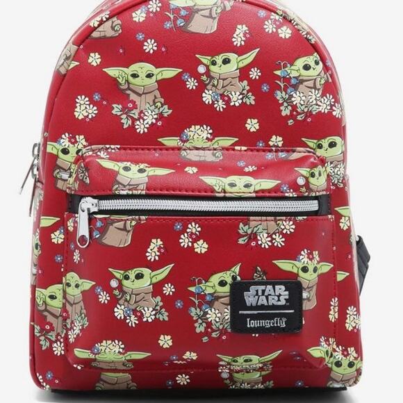 Loungefly Star Wars The Mandalorian The Child Floral Mini Backpack - Picture 1 of 11